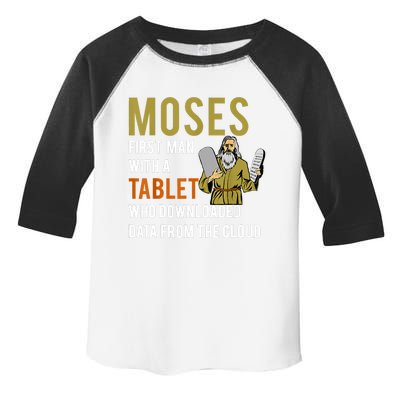 Funny Jewish Passover Moses Tablet Data Cloud Computing Toddler Fine Jersey T-Shirt