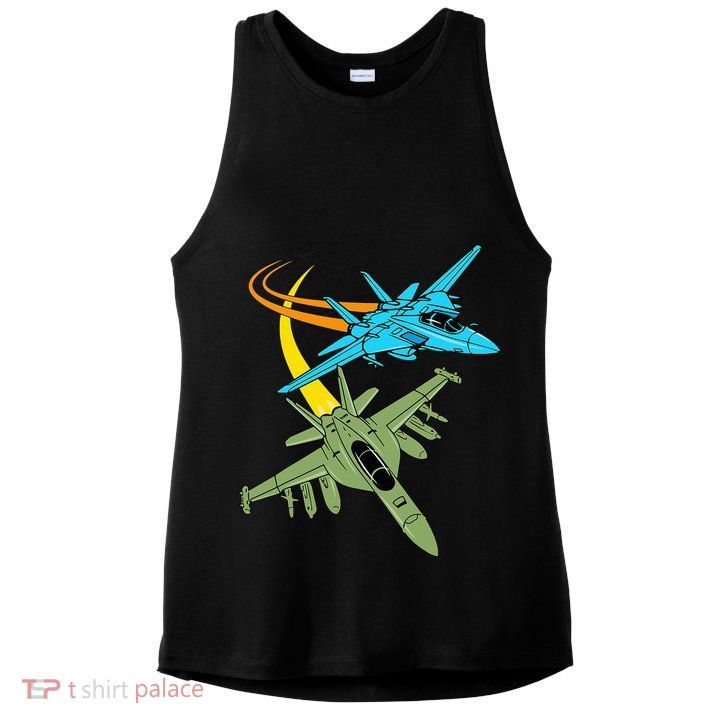 Fighter Jet Plane Future Pilot Aviation Airplanes Aircraft Ladies PosiCharge Tri-Blend Wicking Tank