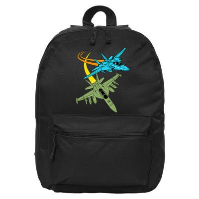 Fighter Jet Plane Future Pilot Aviation Airplanes Aircraft 16 in Basic Backpack