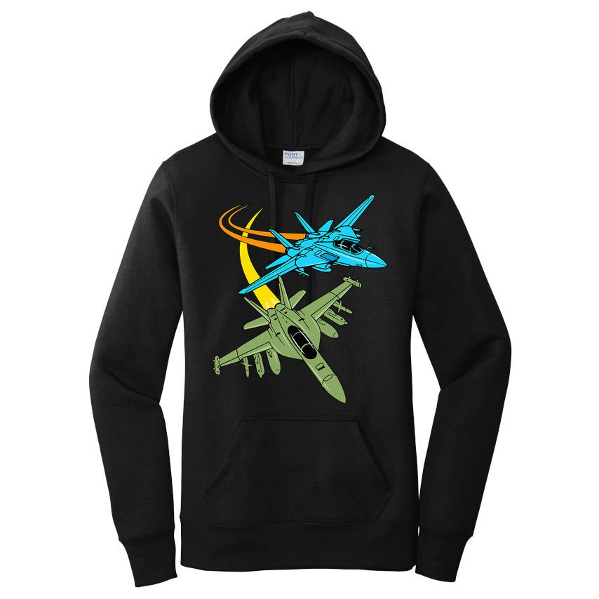 Fighter Jet Plane Future Pilot Aviation Airplanes Aircraft Women's Pullover Hoodie