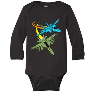 Fighter Jet Plane Future Pilot Aviation Airplanes Aircraft Baby Long Sleeve Bodysuit