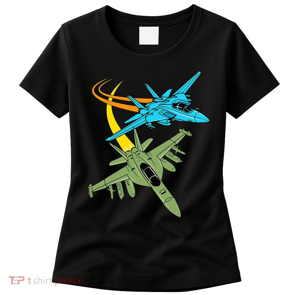 Fighter Jet Plane Future Pilot Aviation Airplanes Aircraft Womens T-Shirt