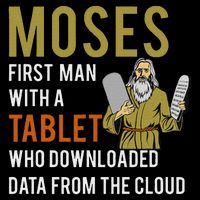 Funny Jewish Passover Moses Tablet Data Cloud Computing Full-Length Apron With Pockets