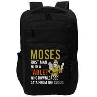 Funny Jewish Passover Moses Tablet Data Cloud Computing Impact Tech Backpack