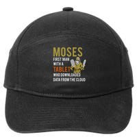 Funny Jewish Passover Moses Tablet Data Cloud Computing 7-Panel Snapback Hat