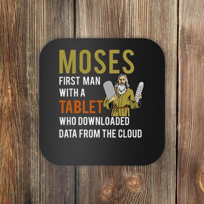 Funny Jewish Passover Moses Tablet Data Cloud Computing Coaster