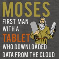 Funny Jewish Passover Moses Tablet Data Cloud Computing Vector Backpack