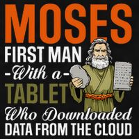 Funny Jewish Passover Moses Tablet Data Cloud Computing Pun Ladies PosiCharge Tri-Blend Wicking Tank