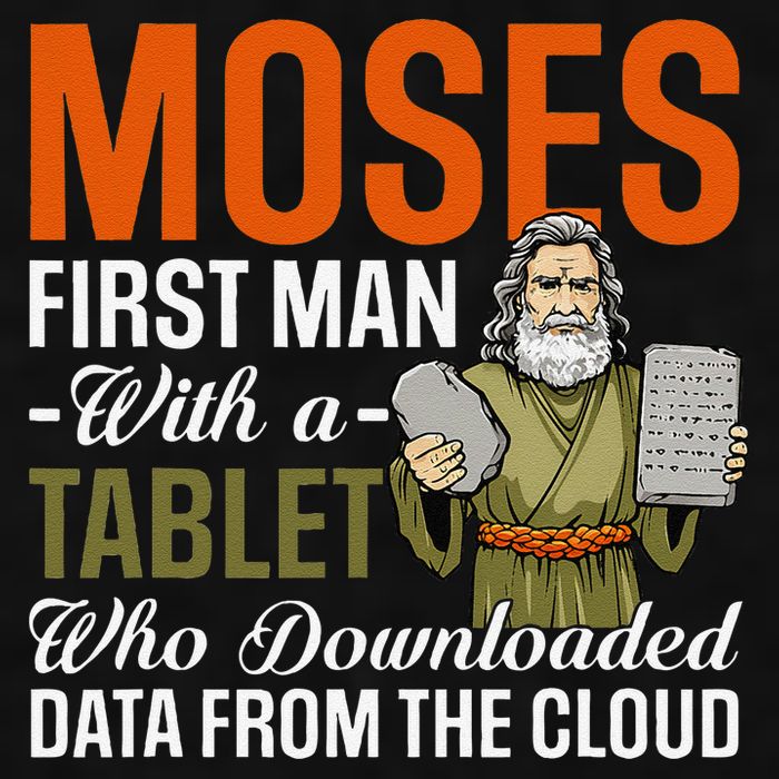 Funny Jewish Passover Moses Tablet Data Cloud Computing Pun Ladies PosiCharge Tri-Blend Wicking Tank