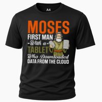 Funny Jewish Passover Moses Tablet Data Cloud Computing Pun Performance Shirt