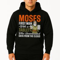 Funny Jewish Passover Moses Tablet Data Cloud Computing Pun Hoodie