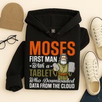 Funny Jewish Passover Moses Tablet Data Cloud Computing Pun Hoodie