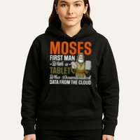 Funny Jewish Passover Moses Tablet Data Cloud Computing Pun Hoodie