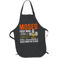 Funny Jewish Passover Moses Tablet Data Cloud Computing Pun Apron