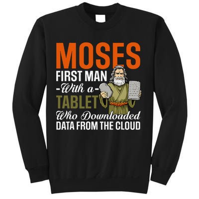 Funny Jewish Passover Moses Tablet Data Cloud Computing Pun Sweatshirt