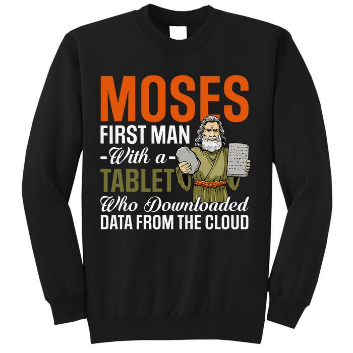 Funny Jewish Passover Moses Tablet Data Cloud Computing Pun Sweatshirt