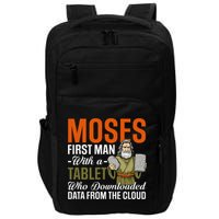 Funny Jewish Passover Moses Tablet Data Cloud Computing Pun Impact Tech Backpack