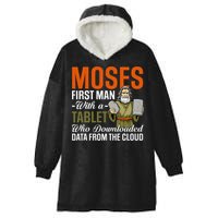 Funny Jewish Passover Moses Tablet Data Cloud Computing Pun Hooded Wearable Blanket
