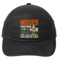 Funny Jewish Passover Moses Tablet Data Cloud Computing Pun 7-Panel Snapback Hat