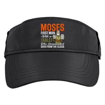 Funny Jewish Passover Moses Tablet Data Cloud Computing Pun Adult Drive Performance Visor