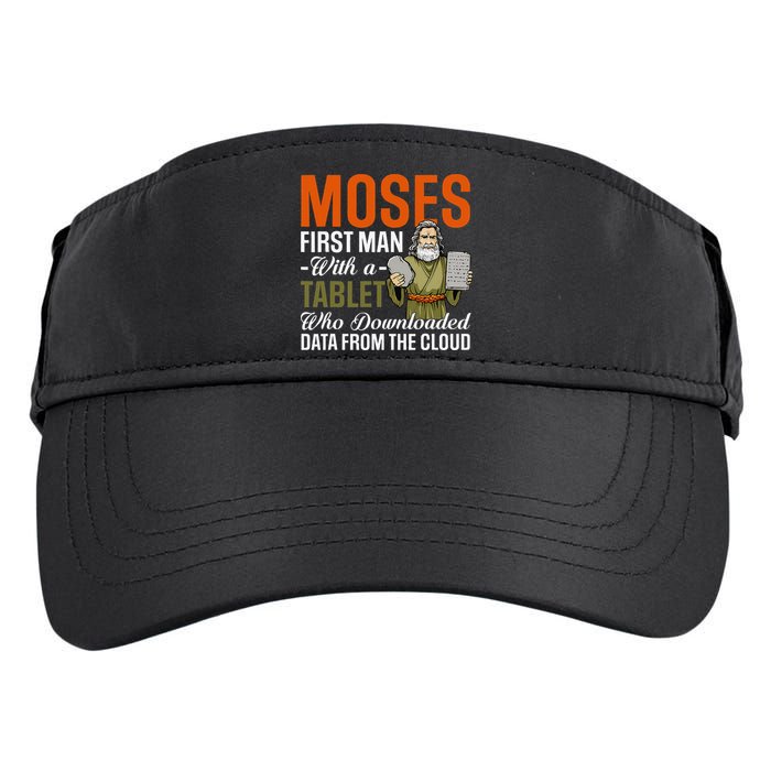 Funny Jewish Passover Moses Tablet Data Cloud Computing Pun Adult Drive Performance Visor
