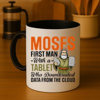Funny Jewish Passover Moses Tablet Data Cloud Computing Pun Mug