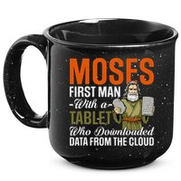 Funny Jewish Passover Moses Tablet Data Cloud Computing Pun 15oz Campfire Ceramic Mug