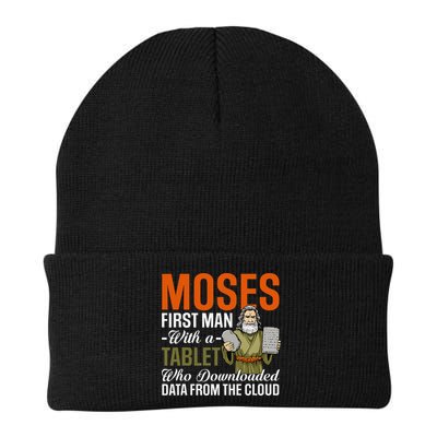 Funny Jewish Passover Moses Tablet Data Cloud Computing Pun Beanie