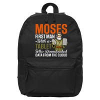 Funny Jewish Passover Moses Tablet Data Cloud Computing Pun 16 in Basic Backpack
