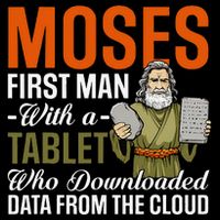 Funny Jewish Passover Moses Tablet Data Cloud Computing Pun 16 in Basic Backpack