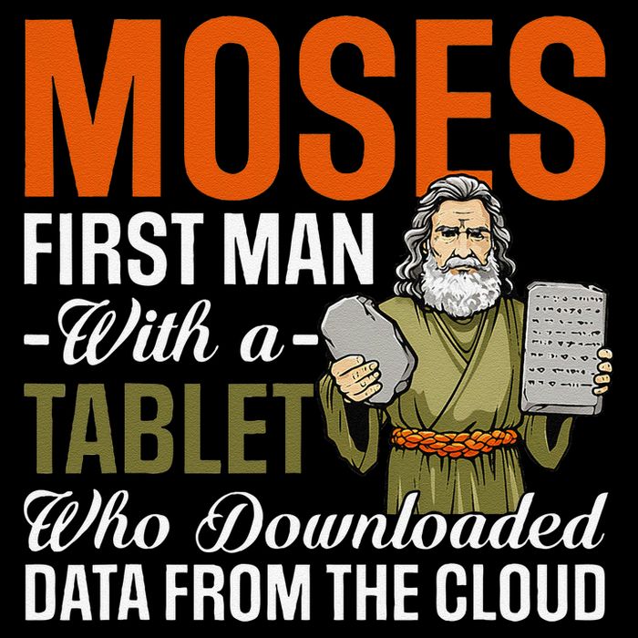 Funny Jewish Passover Moses Tablet Data Cloud Computing Pun 16 in Basic Backpack