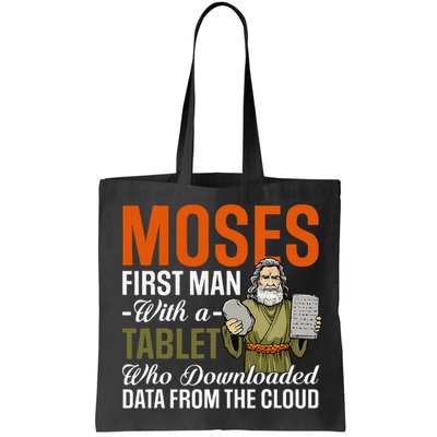 Funny Jewish Passover Moses Tablet Data Cloud Computing Pun Bag