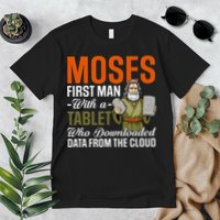 Funny Jewish Passover Moses Tablet Data Cloud Computing Pun Premium T-Shirt