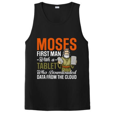 Funny Jewish Passover Moses Tablet Data Cloud Computing Pun PosiCharge Competitor Tank