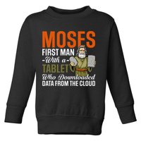 Funny Jewish Passover Moses Tablet Data Cloud Computing Pun Toddler Sweatshirt