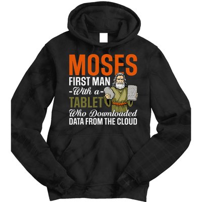 Funny Jewish Passover Moses Tablet Data Cloud Computing Pun Tie Dye Hoodie