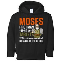 Funny Jewish Passover Moses Tablet Data Cloud Computing Pun Toddler Hoodie