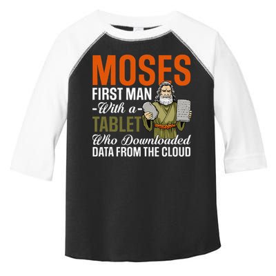 Funny Jewish Passover Moses Tablet Data Cloud Computing Pun Toddler Fine Jersey T-Shirt