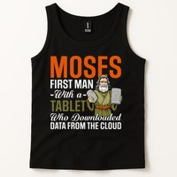Funny Jewish Passover Moses Tablet Data Cloud Computing Pun Tank Top