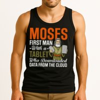 Funny Jewish Passover Moses Tablet Data Cloud Computing Pun Tank Top