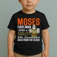 Funny Jewish Passover Moses Tablet Data Cloud Computing Pun Toddler T-Shirt