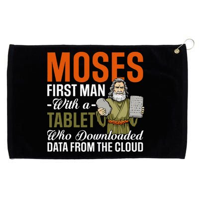Funny Jewish Passover Moses Tablet Data Cloud Computing Pun Grommeted Golf Towel