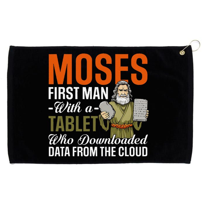 Funny Jewish Passover Moses Tablet Data Cloud Computing Pun Grommeted Golf Towel