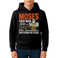 Funny Jewish Passover Moses Tablet Data Cloud Computing Pun Kids Hoodie