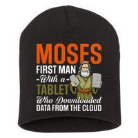 Funny Jewish Passover Moses Tablet Data Cloud Computing Pun Short Acrylic Beanie