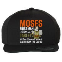 Funny Jewish Passover Moses Tablet Data Cloud Computing Pun Wool Snapback Cap