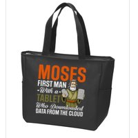 Funny Jewish Passover Moses Tablet Data Cloud Computing Pun Zip Tote Bag
