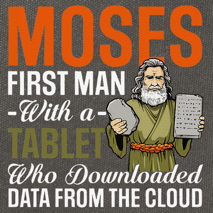 Funny Jewish Passover Moses Tablet Data Cloud Computing Pun Cotton Canvas Backpack