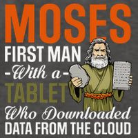 Funny Jewish Passover Moses Tablet Data Cloud Computing Pun Vector Backpack