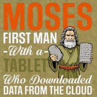 Funny Jewish Passover Moses Tablet Data Cloud Computing Pun Garment-Dyed Women's Muscle Tee